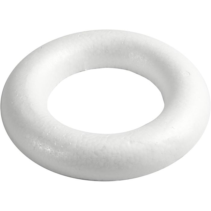 Anneaux avec dos plat, d 25 cm, ép. 30 mm, blanc, 1 pièce