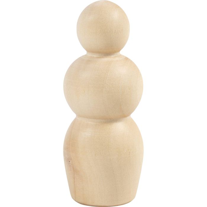 Corps de figurine en bois, Forme de sablier, H : 7,5 cm, 5 pièces/ 1 Pq.