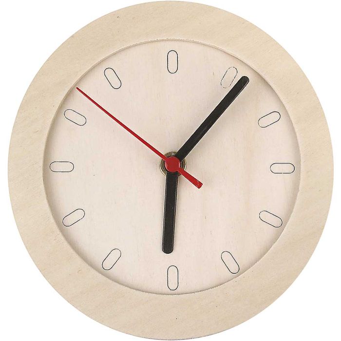 Horloge en bois, d 15 cm, 1 pièce