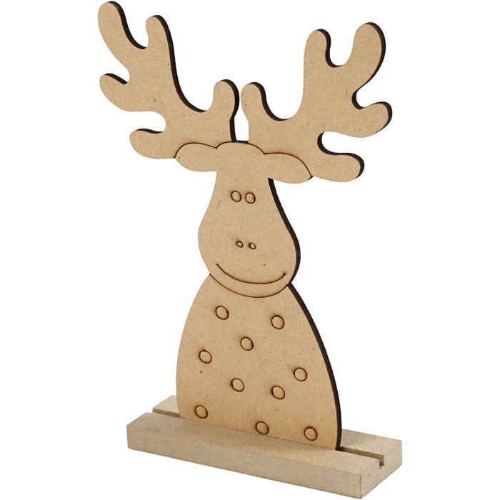 Figurine de Noël, Renne, H : 15 cm, P: 3 cm, L : 11 cm, ép. 3 mm, 1 pièce
