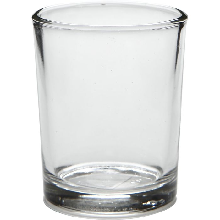 Bougeoir pour bougie chauffe-plat, H : 6,5 cm, d 4,5-5,5 cm, 120 ml, 12 pièces/ 1 Pq.