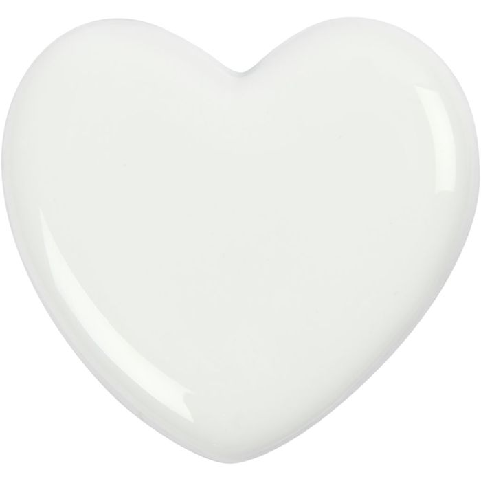 Coeur, dim. 6,5x6,5 cm, ép. 10 mm, blanc, 20 pièces/ 1 Pq.