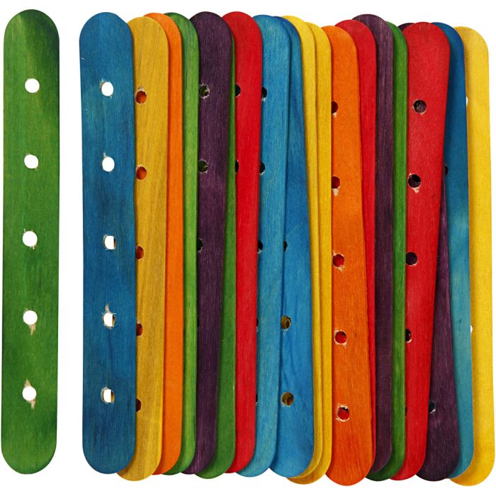 Bâtonnets de construction, L : 15 cm, L : 1,8 cm, diamètre intérieur 4 mm, ass. de couleurs, 20 ass./ 1 Pq.