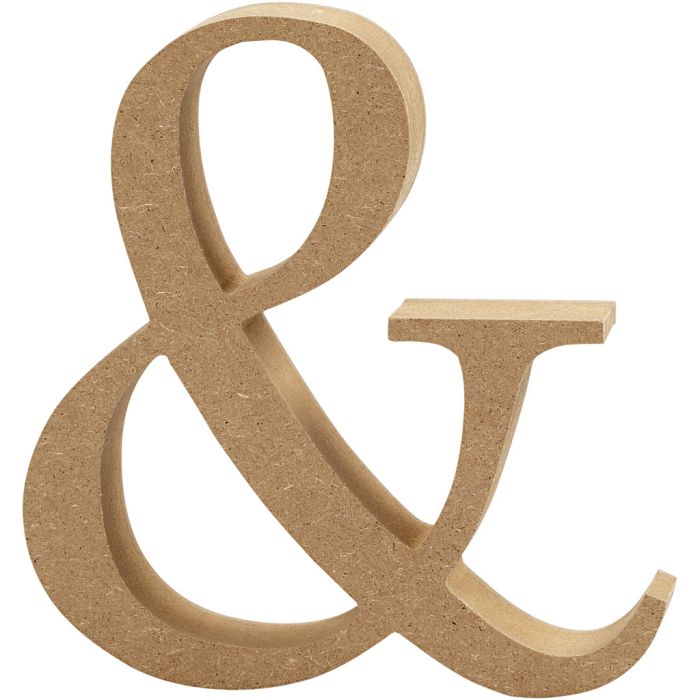 Symbole en MDF, &, H : 8 cm, ép. 1,5 cm, 1 pièce