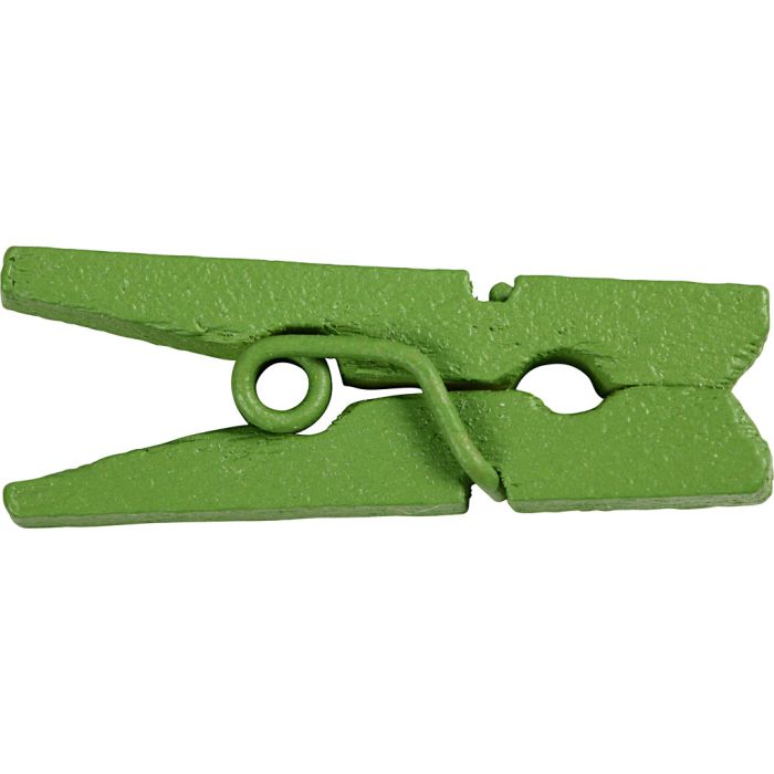 Mini-épingle à linge, L : 25 mm, L : 3 mm, vert, 36 pièces/ 1 Pq.