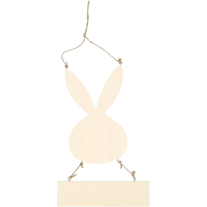 Lapin avec panneau, H : 29,5 cm, L : 19,2 cm, 1 pièce