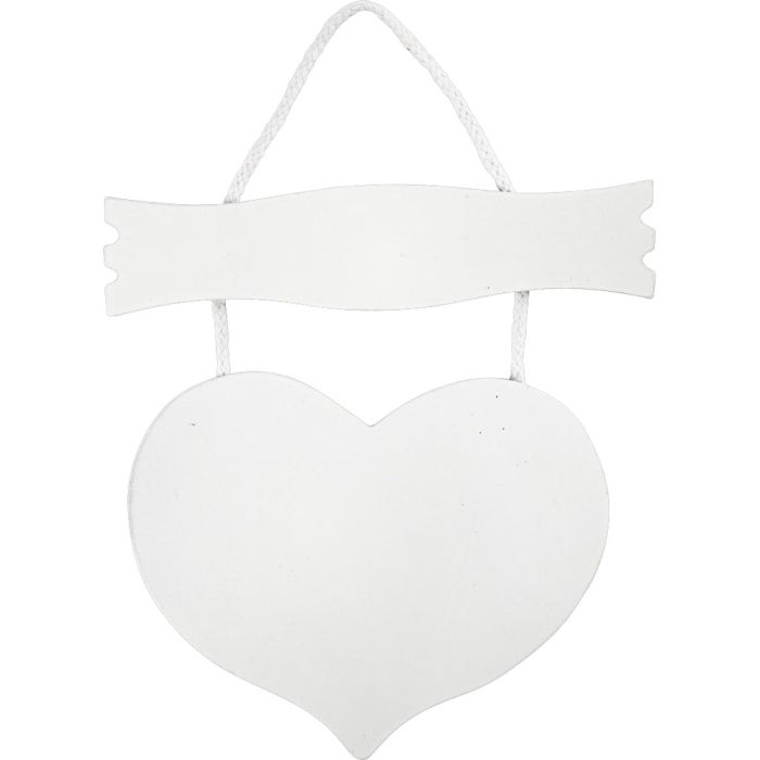 Coeur avec panneau, dim. 28x19 cm, ép. 5 mm, 10 pièces/ 1 Pq.