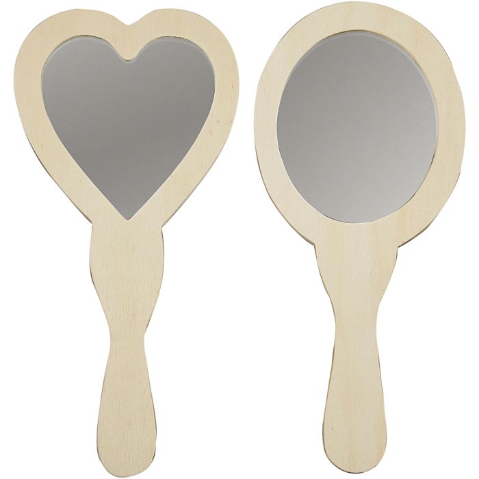 Miroirs à main, dim. 23-24 cm, 2 pièces/ 1 Pq.