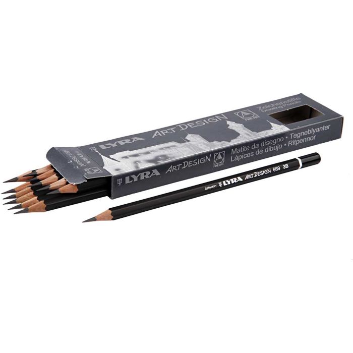 Crayons Gris Art Design, d 6,9 mm, 3B, mine 1,8 mm, 12 pièces/ 1 Pq.