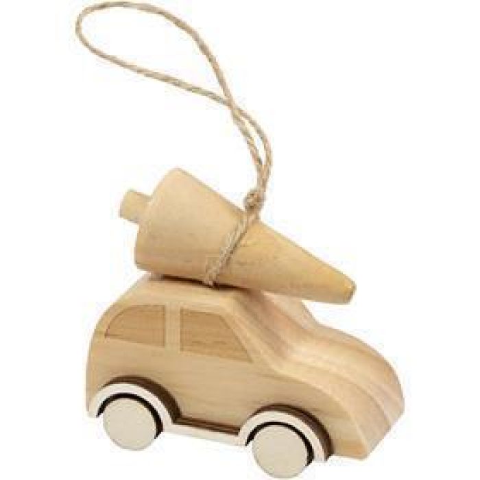 Voiture avec arbre de Noël, H : 5 cm, L : 6 cm, L : 3,5 cm, 1 pièce