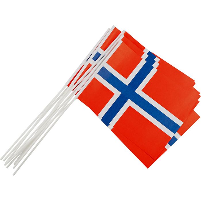 Drapeaux, dim. 20x25 cm, 10 pièces/ 1 Pq., Norvège