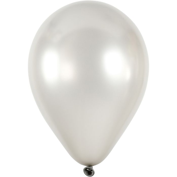 Ballons, d 23 cm, rond, argent, 8 pièces/ 1 Pq.