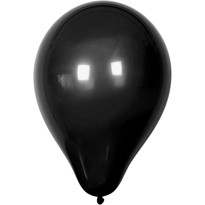 Ballons, d 23 cm, rond, noir, 10 pièces/ 1 Pq.