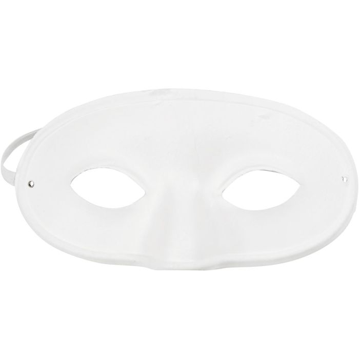 Masque demi-visage, H : 9,5 cm, L : 18,5 cm, blanc, 1 pièce