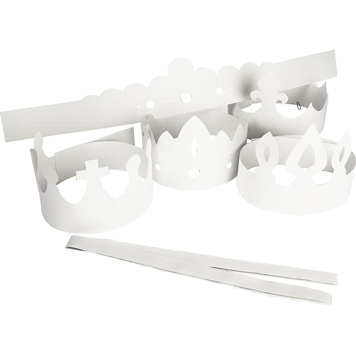 Couronnes, H : 10-16,5 cm, L : 60 cm, 230 gr, blanc, 5 pièces/ 1 Pq.