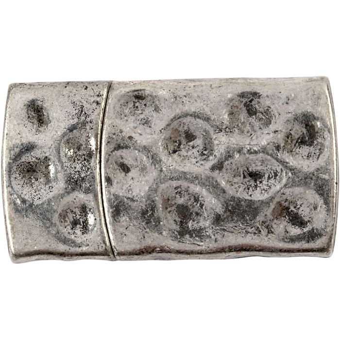 Fermoir magnétique, dim. 7x29 mm, diamètre intérieur 3x10 mm, argent antique, 1 pièce