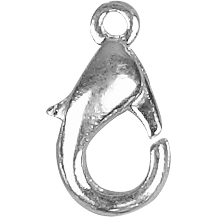 Fermoirs mousquetons, L : 12 mm, argenté, 5 pièces/ 1 Pq.