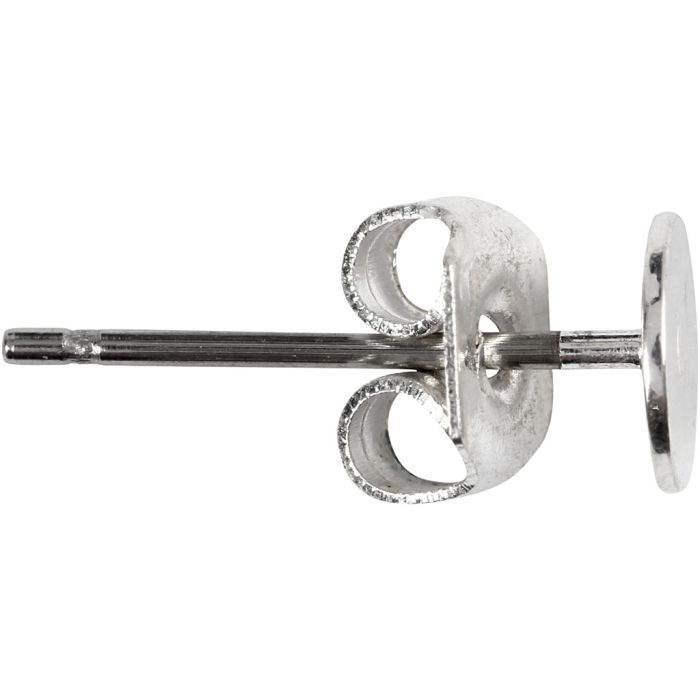 Clous d’oreilles, L : 13 mm, argenté, 10 pièces/ 1 Pq.