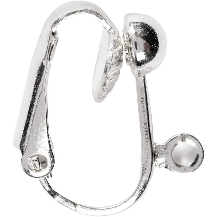 Boucles d'oreilles, L : 16,5 mm, L : 1,5 mm, diamètre intérieur 1,6 mm, argenté, 6 pièces/ 1 Pq.