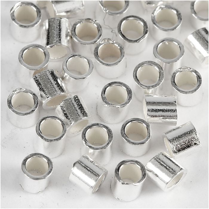 Perles à écraser, d 2 mm, argent, 50 pièces/ 1 Pq.