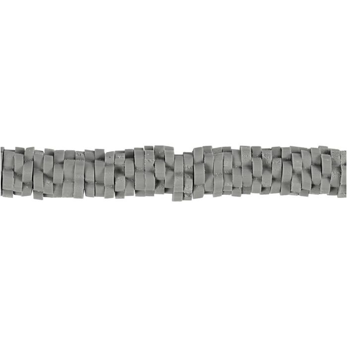 Perles en Terre Cuite, d 5-6 mm, diamètre intérieur 2 mm, gris, 145 pièces/ 1 Pq.