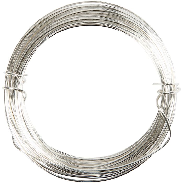 Fil argenté, ép. 0,4 mm, argenté, 20 m/ 1 rouleau