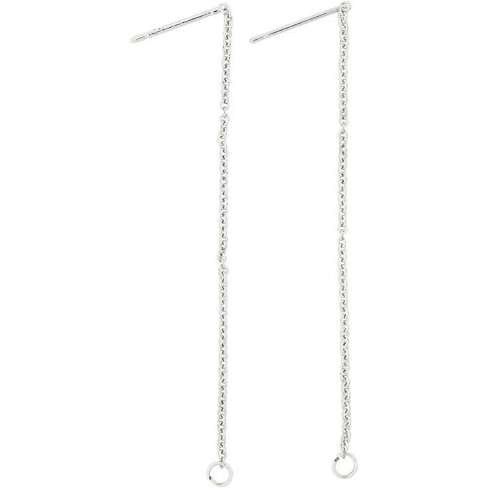 Boucles d'Oreilles, L : 70 mm, argenté, 1 paire