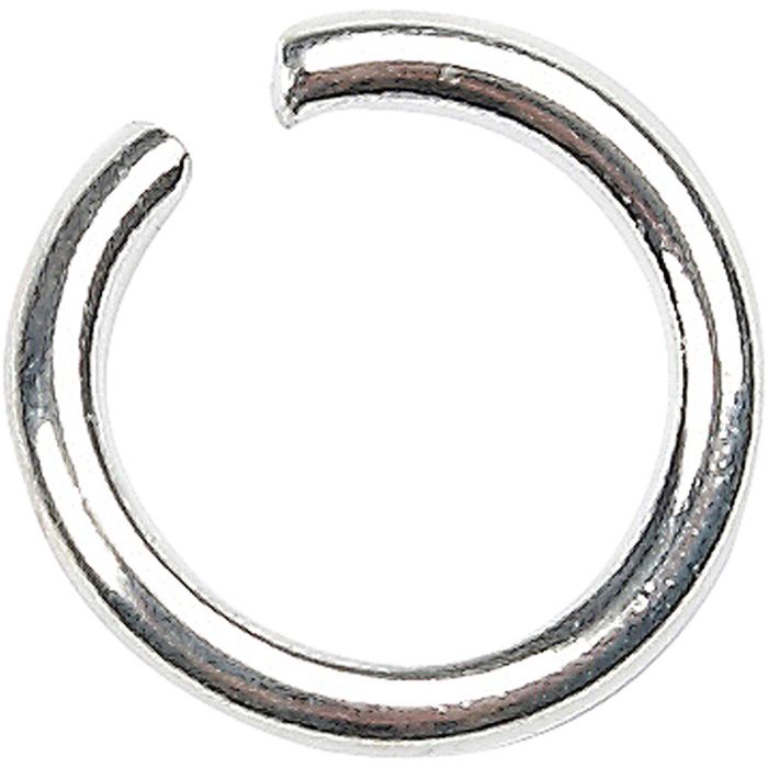 Boucles rondes , dim. 7 mm, ép. 1 mm, argenté, 400 pièces/ 1 Pq.