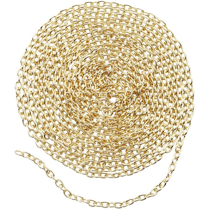 Jaseron, L : 2 mm, couleur or, 20 m/ 1 Pq.