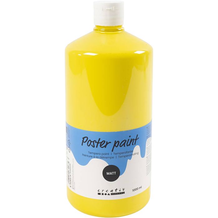 Peinture à la détrempe Mate, jaune primaire, 1000 ml/ 1 flacon