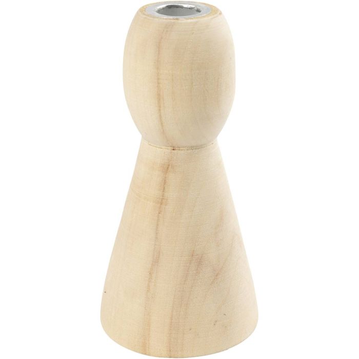Bougeoirs coniques en bois, H : 9,5 cm, 1 pièce