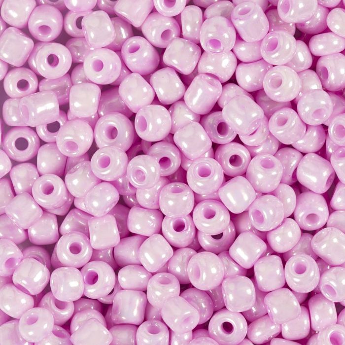 Perles de rocaille, dim. 6/0, d 4 mm, diamètre intérieur 0,9-1,2 mm, rose clair, 25 gr/ 1 Pq.