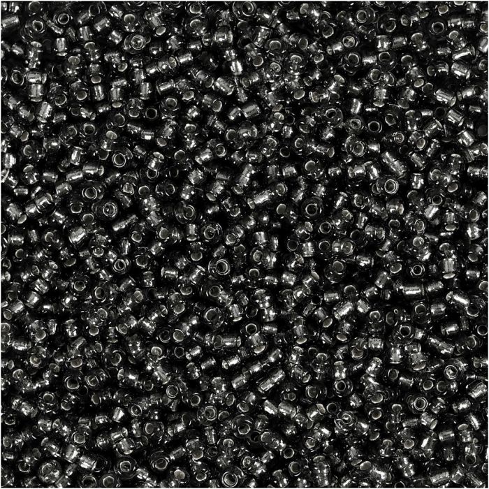Perles de rocaille, d 1,7 mm, dim. 15/0, diamètre intérieur 0,5-0,8 mm, Gris vert, 25 gr/ 1 Pq.