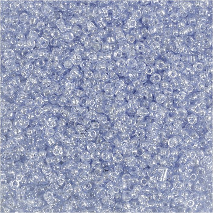 Perles de rocaille, d 1,7 mm, dim. 15/0, diamètre intérieur 0,5-0,8 mm, bleu clair, 25 gr/ 1 Pq.