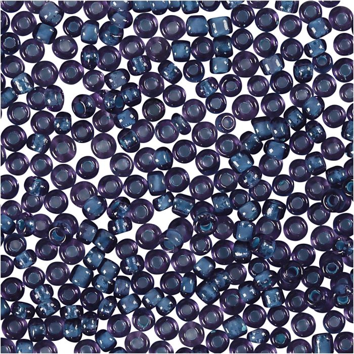 Perles de rocaille, d 1,7 mm, dim. 15/0, diamètre intérieur 0,5-0,8 mm, violet, 25 gr/ 1 Pq.