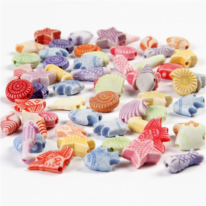 Mélange pastel, dim. 9-12 mm, diamètre intérieur 1,2 mm, ca. 380 pièce, 110 gr, 175 ml/ 1 Pq.