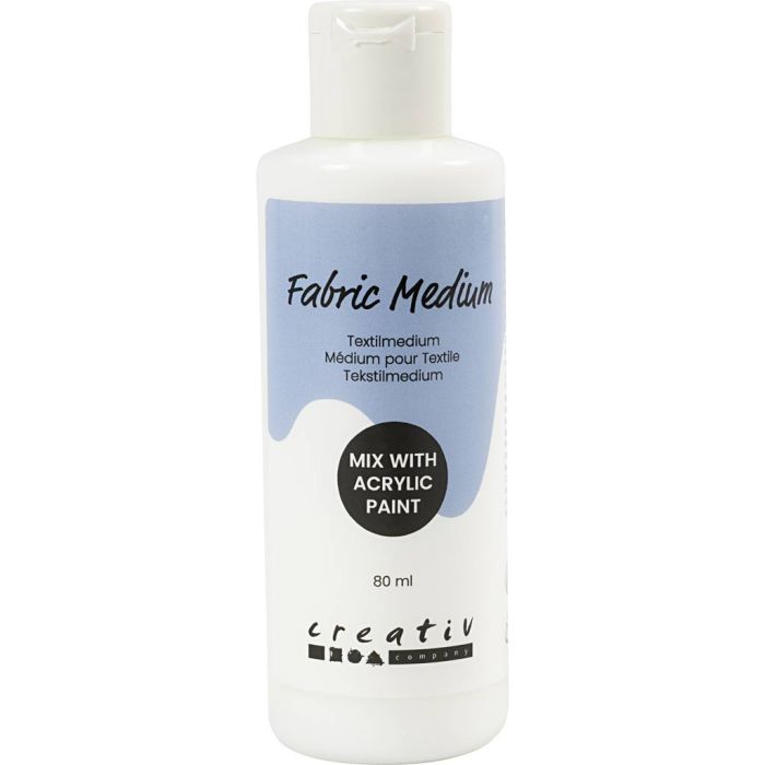Médium pour Textile, Mélangez avec de la peinture acrylique, transparent, 80 ml/ 1 flacon
