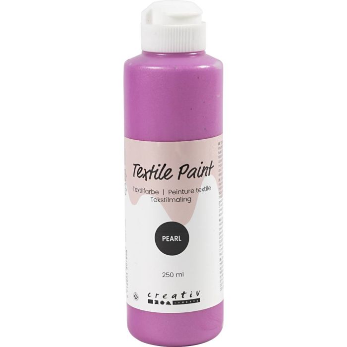 Peinture Textile, nacré, opaque, cyclamen, 250 ml/ 1 flacon