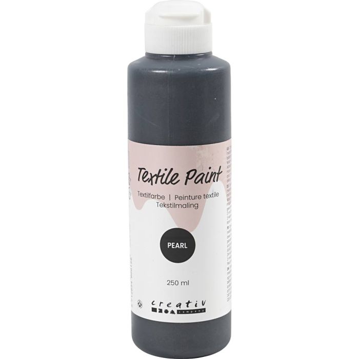 Peinture Textile, nacré, opaque, gris, 250 ml/ 1 flacon