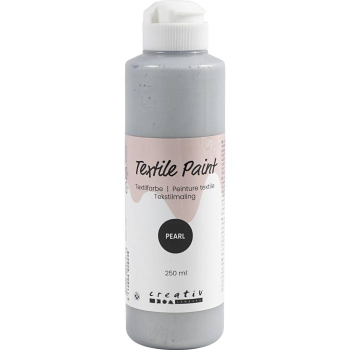 Peinture Textile, nacré, opaque, argent, 250 ml/ 1 flacon