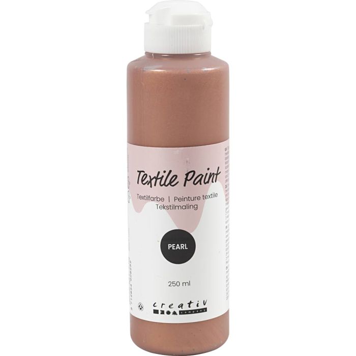 Peinture Textile, nacré, opaque, copper, 250 ml/ 1 flacon