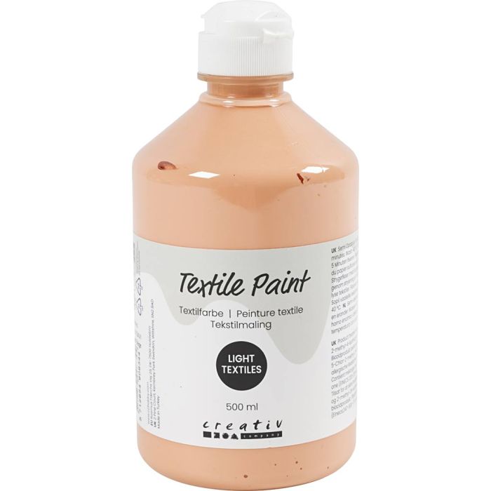 Peinture textile, semi opaque, beige clair, 500 ml/ 1 flacon