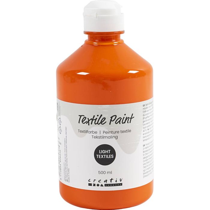 Peinture textile, semi opaque, orange, 500 ml/ 1 flacon