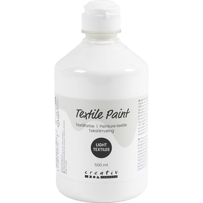 Peinture textile, semi opaque, blanc, 500 ml/ 1 flacon