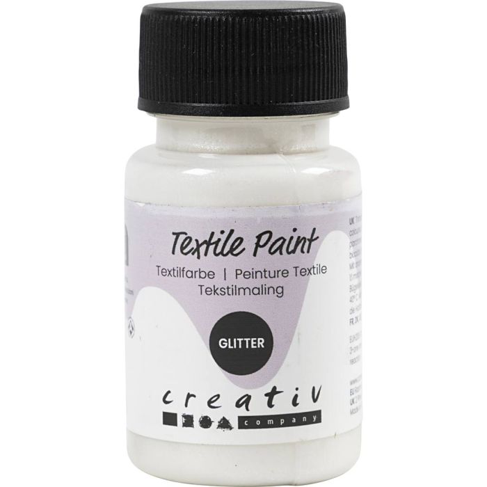 Peinture textile, paillettes, transparent, base, 50 ml/ 1 flacon