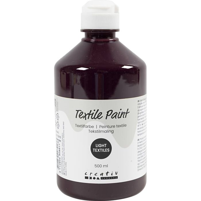 Peinture textile, semi opaque, aubergine, 500 ml/ 1 flacon