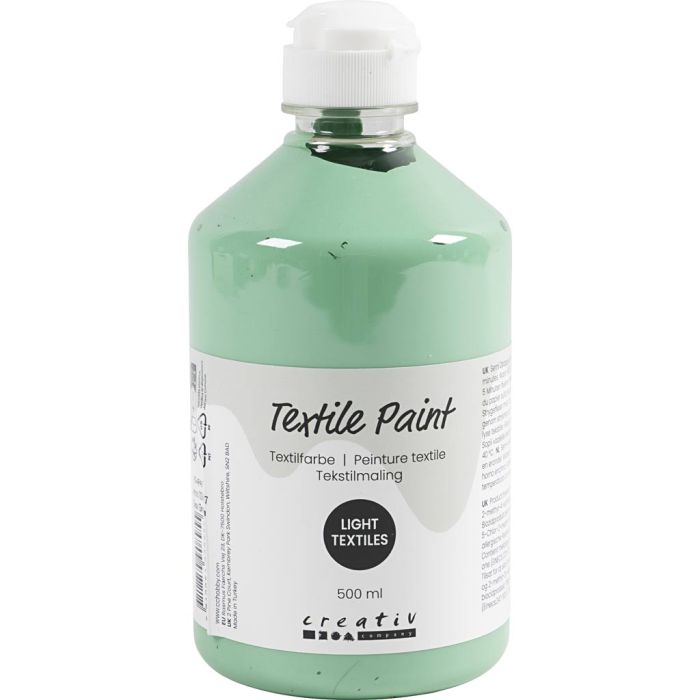 Peinture textile, semi opaque, vert eau, 500 ml/ 1 flacon
