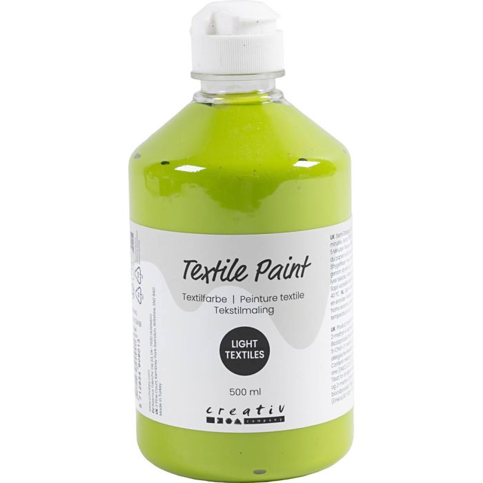 Peinture textile, semi opaque, kiwi, 500 ml/ 1 flacon