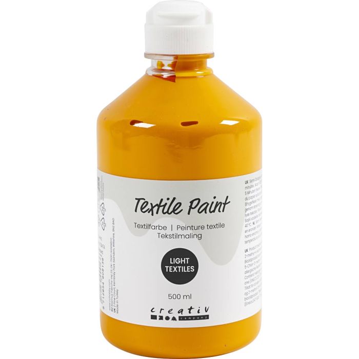 Peinture textile, semi opaque, moutarde, 500 ml/ 1 flacon