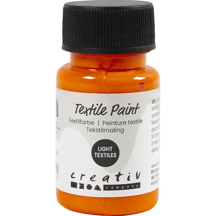 Peinture textile, semi opaque, orange, 50 ml/ 1 flacon